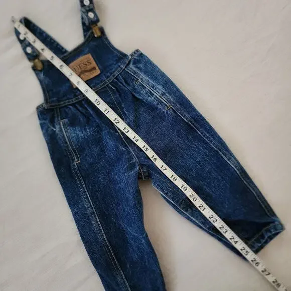 Vintage Guess Leather Patch Overalls 12-18 months